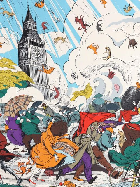 Burberry printed silk scarf - Blue - zdjęcie produktu nr 2