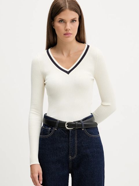 Guess Jeans sweter damski kolor beżowy lekki W5BR05 Z3P32 - zdjęcie produktu nr 1