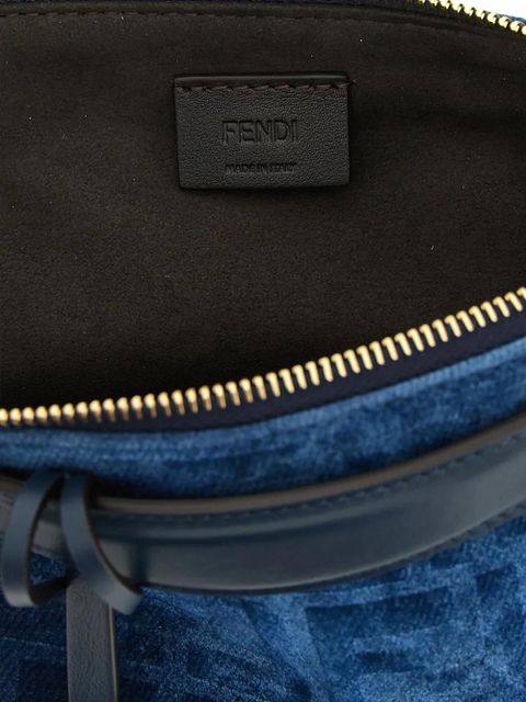 FENDI mini By The Way Soft flocked tote bag - Blue