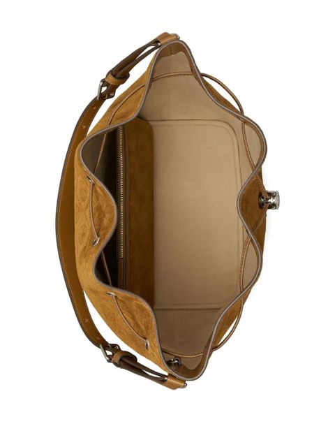 Tory Burch monogram suede bucket bag - Brown - zdjęcie produktu nr 2