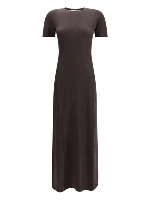 Ferragamo short-sleeves maxi dress - Brown