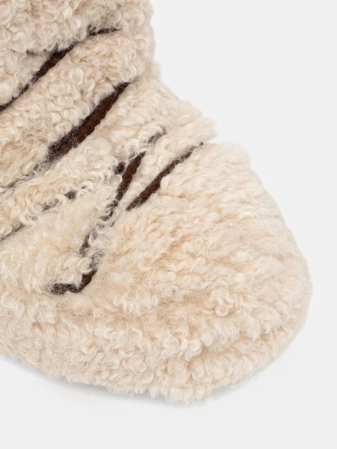 Moon Boot śniegowce MB ICON CURLY EXTRA kolor beżowy 80D1403070 L007