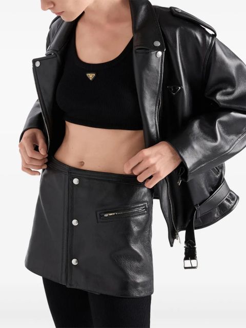 Prada leather miniskirt - Black