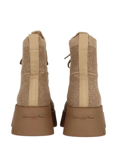 Gianvito Rossi Lambert lace-up platform boots - Brown