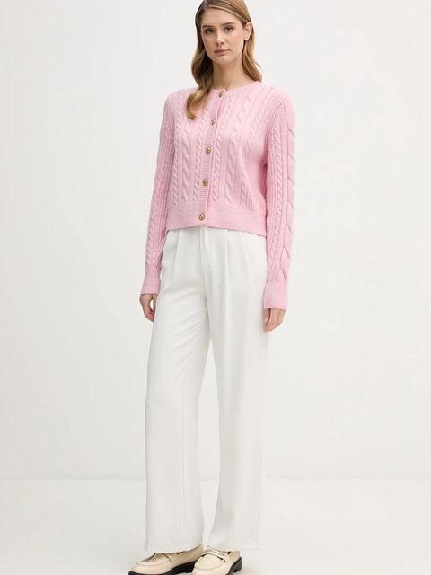 Barbour kardigan wełniany Elina damski kolor różowy LKN1732 - zdjęcie produktu nr 2