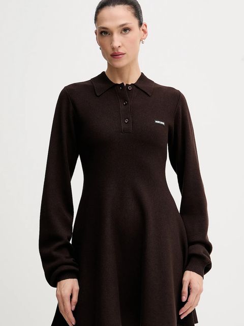 Rotate sukienka kolor brązowy mini rozkloszowana 1154881667 - zdjęcie produktu nr 1