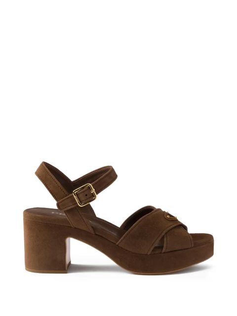 Prada criss-cross platform sandals - Brown - zdjęcie produktu nr 1