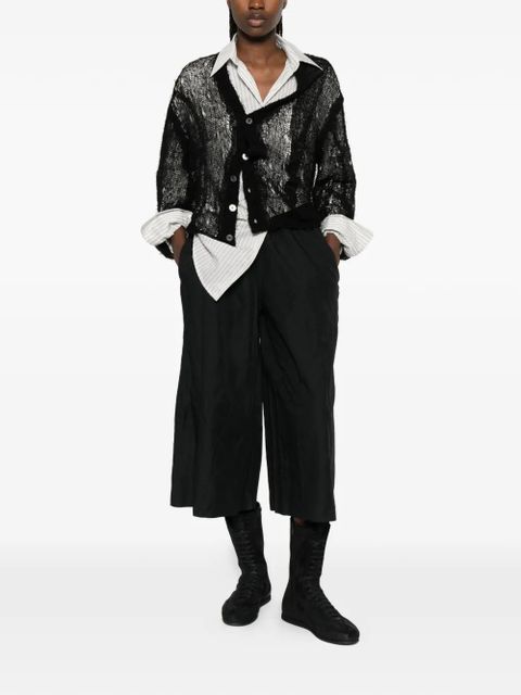 Comme Des Garçons elasticated-waist cropped trousers - Black - zdjęcie produktu nr 2