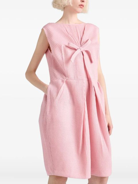 Prada bow-detail pleated dress - Pink