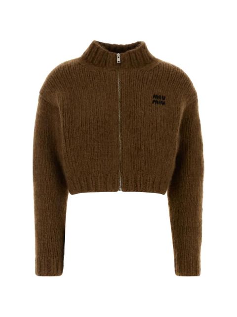 Miu Miu cashmere cropped cardigan - Brown - zdjęcie produktu nr 1