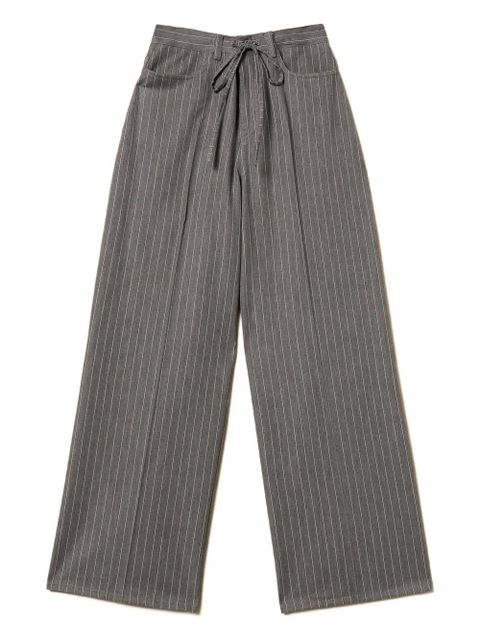 TWINSET pinstriped tie-waist palazzo pants - Grey - zdjęcie produktu nr 1