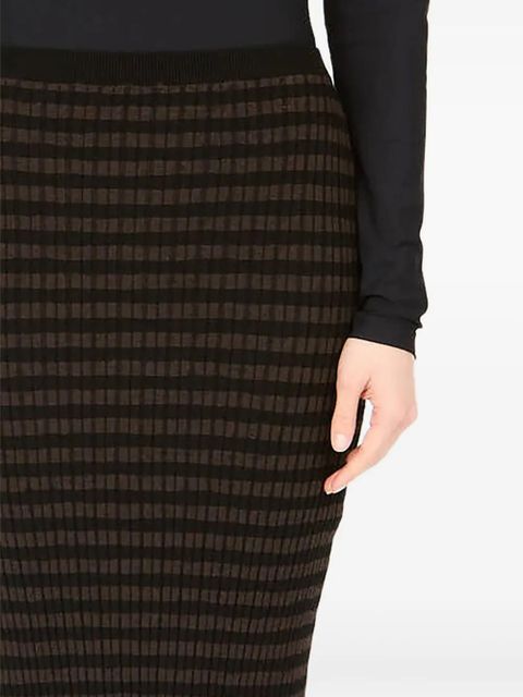 MM6 Maison Margiela ribbed striped midi skirt - Brown
