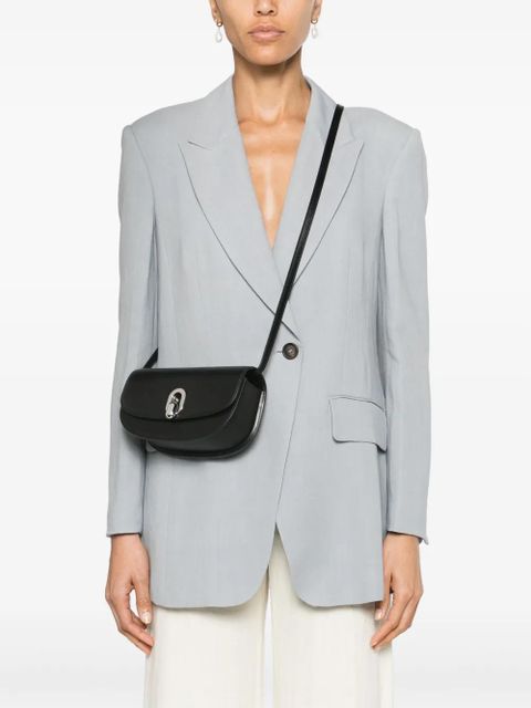 Savette Tondo Crescent leather crossbody bag - Black