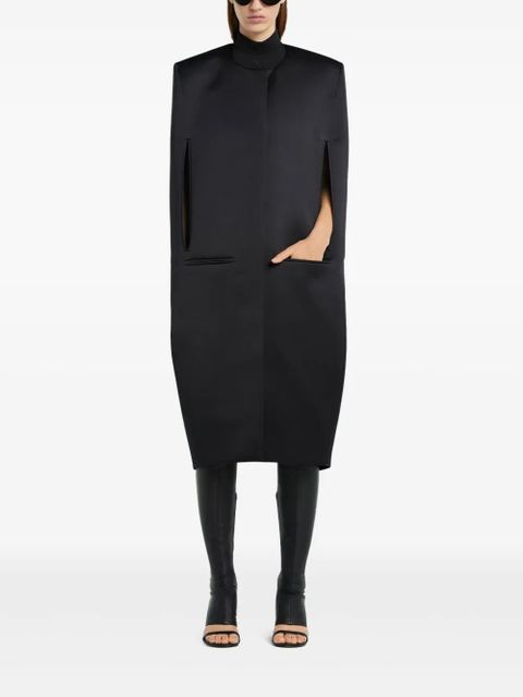 Courrèges satin-finish coat - Black