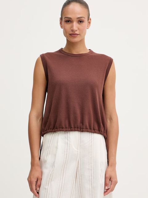 United Colors of Benetton top damski z lnem - zdjęcie produktu nr 1