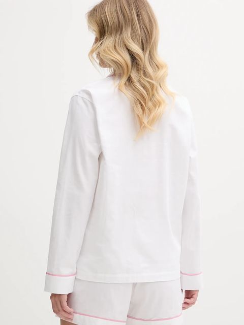 Lauren Ralph Lauren piżama bawełniana damska kolor biały bawełniana ILN12417