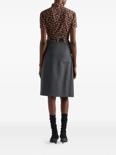 Prada floral-pattern patch-pocket shirt - Brown