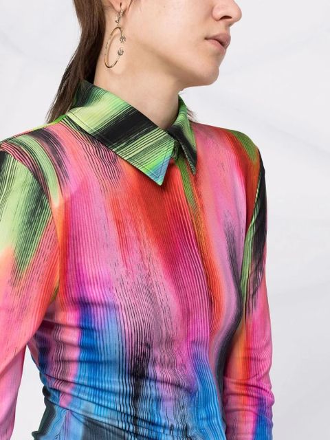 The Attico graphic-print shirtdress - Green