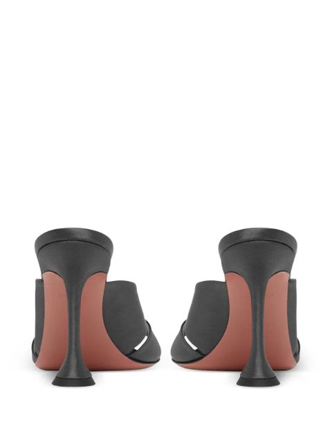 Amina Muaddi Salma criss cross silk-heeled sandals - Black