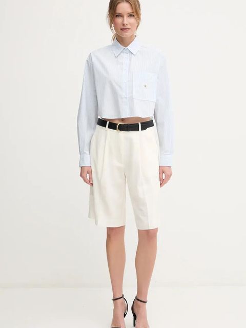 Calvin Klein Jeans koszula bawełniana damska kolor niebieski relaxed z kołnierzykiem klasycznym J20J225078 - zdjęcie produktu nr 2