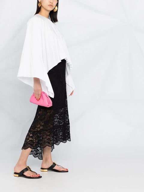 Valentino Garavani pleated bell-sleeves top - White