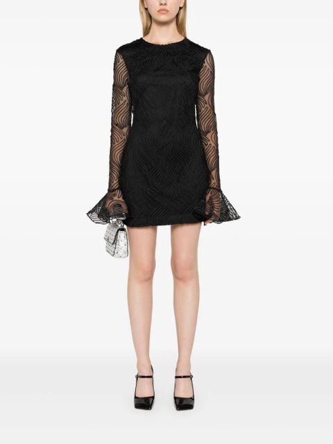 ROTATE BIRGER CHRISTENSEN shiny flounce mini dress - Black