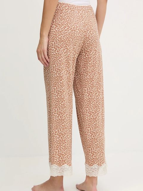 United Colors of Benetton spodnie piżamowe damska kolor beżowy 32V93F04S