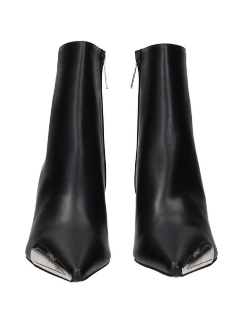 Off-White metal-cap stiletto ankle boots - Black
