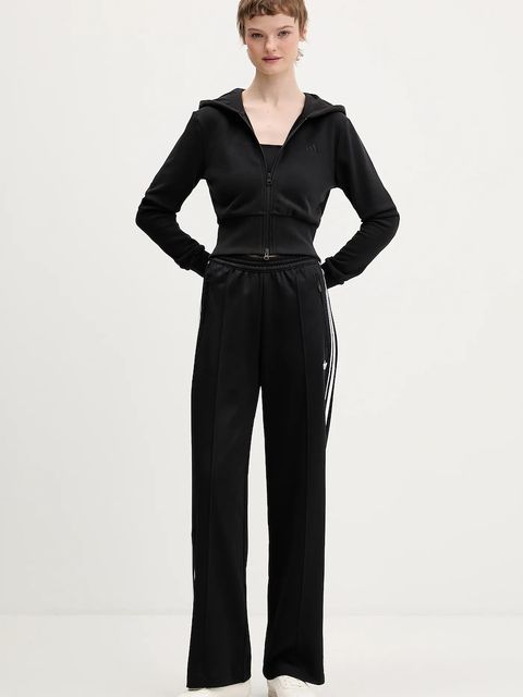 adidas bluza Essentials damska kolor czarny z kapturem gładka JZ0197