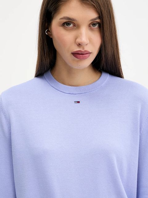 Tommy Jeans sweter bawełniany kolor czarny lekki DW0DW20159