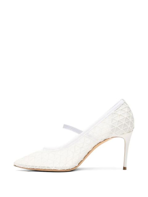 Casadei Julia mesh-upper heeled pumps - White