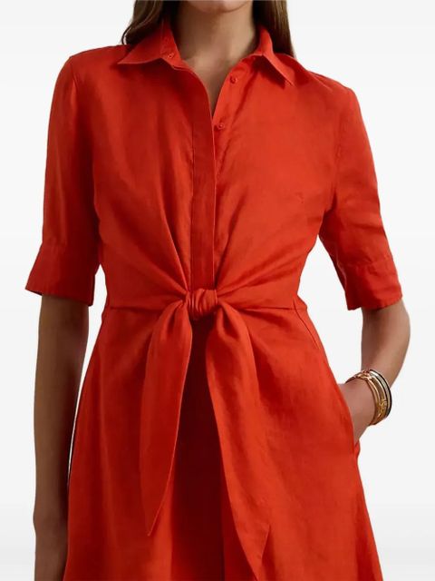 Lauren Ralph Lauren button-down belted midi dress - Orange