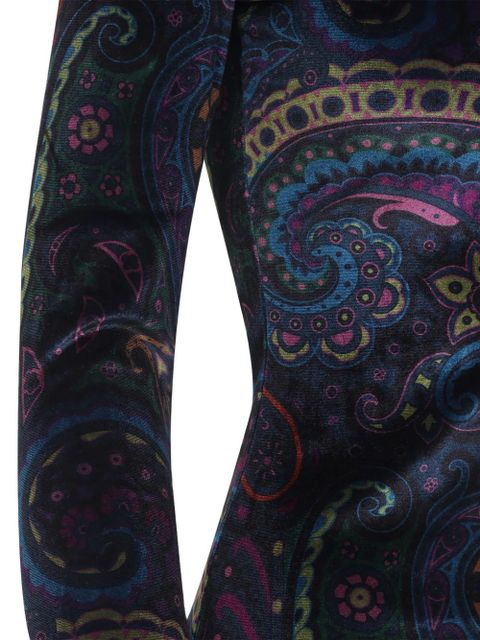 ETRO paisley-print velvet T-shirt - Black - zdjęcie produktu nr 2