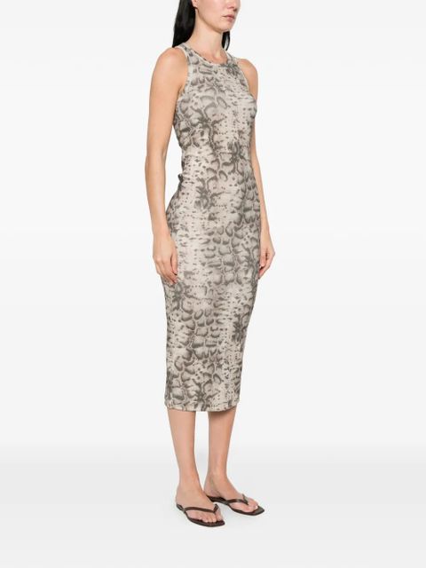 PINKO animal-print midi dress - Neutrals