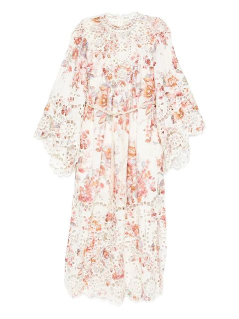 ZIMMERMANN Awaken embroidered yoke midi dress - Neutrals - zdjęcie produktu nr 1