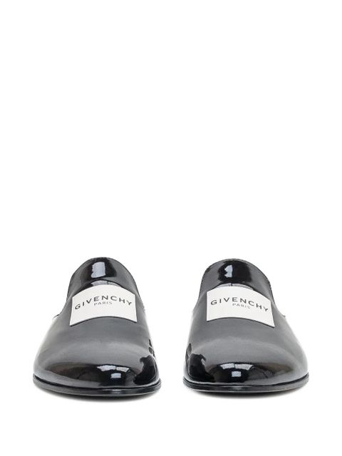 Givenchy patent leather logo-plaque slippers - Black