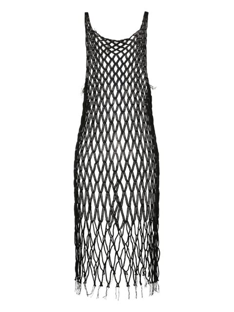 MM6 Maison Margiela open-knit midi dress - Black - zdjęcie produktu nr 2