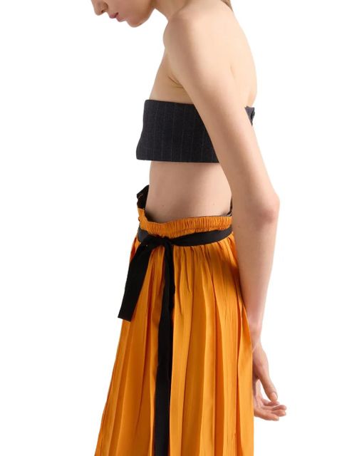 Prada patchwork ribbon-detail skirt - Orange