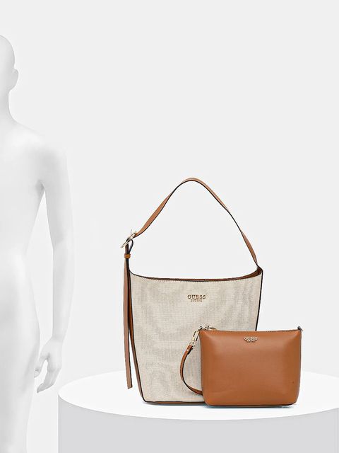 Guess torebka NICOLETTE kolor beżowy HWAG96 62040