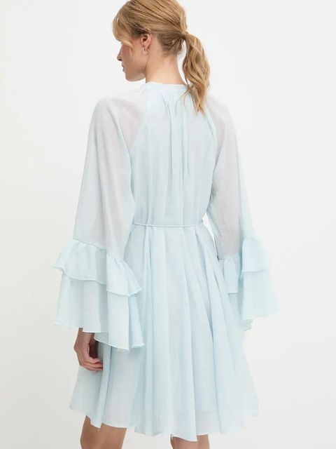 Answear.LAB sukienka kolor niebieski mini rozkloszowana
