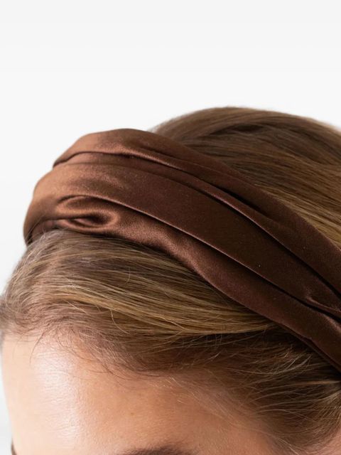 Jennifer Behr Sabrina pleated headband - Brown