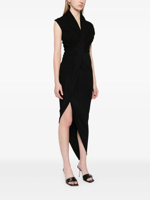 Balenciaga draped midi dress - Black - zdjęcie produktu nr 2