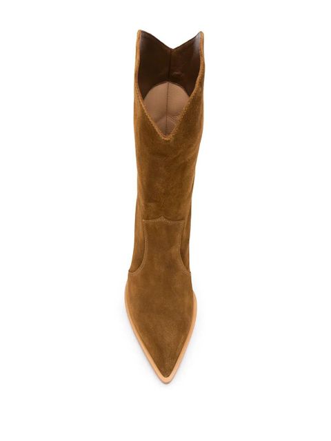 Gianvito Rossi wooden heel cowboy boots - Brown