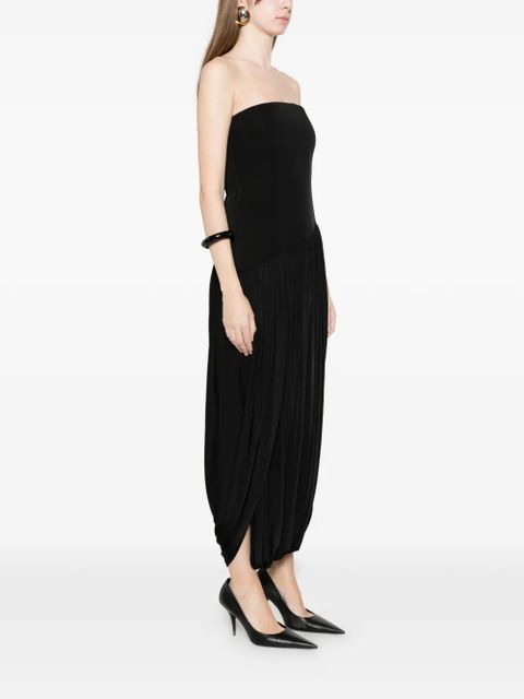 Ferragamo strapless pleated dress - Black