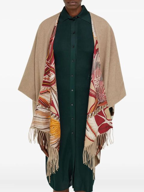 Ferragamo fringed reversible cape - Neutrals