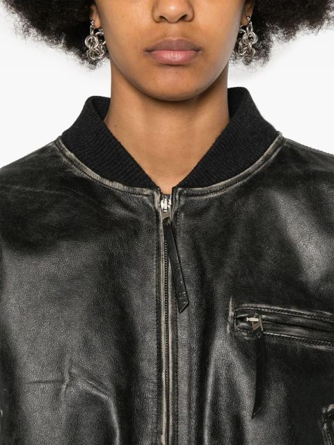 Acne Studios distressed-effect bomber jacket - Black