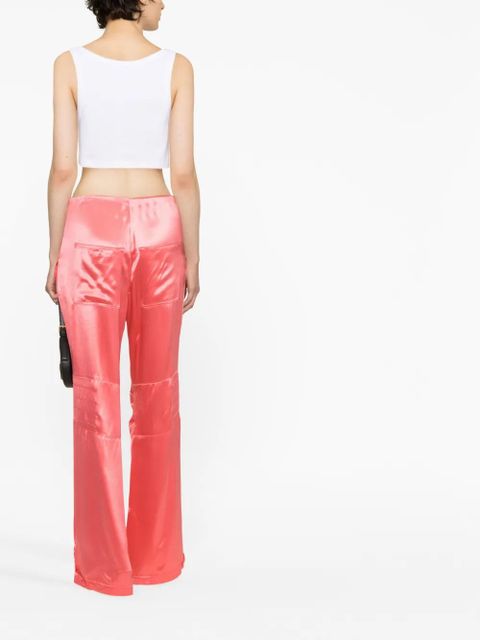 FENDI Satin-finish wide-leg cargo trousers - Pink