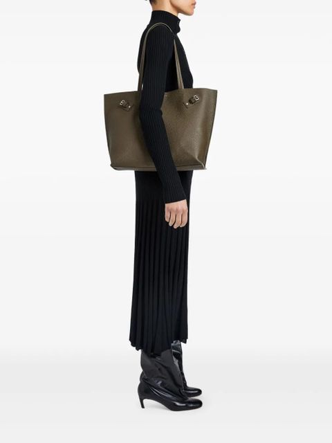 Proenza Schouler Days buckle-detail pebbled-leather tote bag - Green