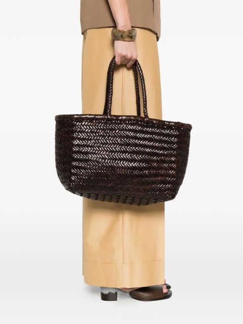 DRAGON DIFFUSION braided-handle shoulder bag - Brown - zdjęcie produktu nr 2