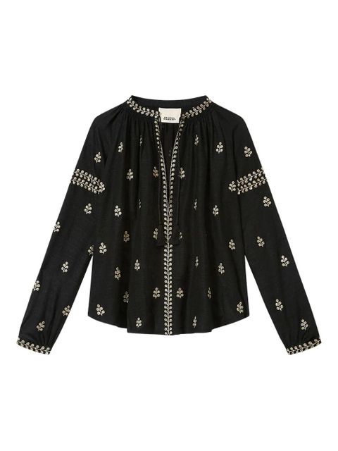 ISABEL MARANT Rodis embroidered tassel top - Black - zdjęcie produktu nr 1